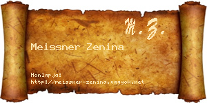 Meissner Zenina névjegykártya